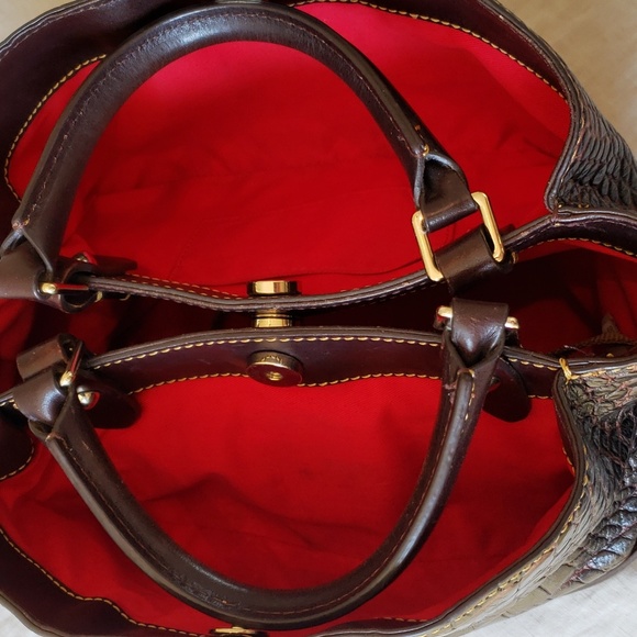 Dooney & Bourke Brown Croc Small Brenna Satchel - Picture 9 of 16